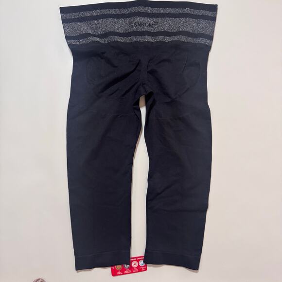 SANKOM Patent Shapewear Crop Leggings XXL Slimming Shaper Pants Black NWT - Picture 1 of 8